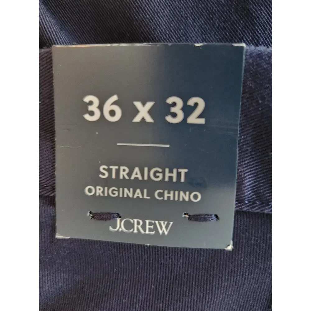 NWT J. Crew Men's Straight-Fit Original Chino Pant Navy 36/32